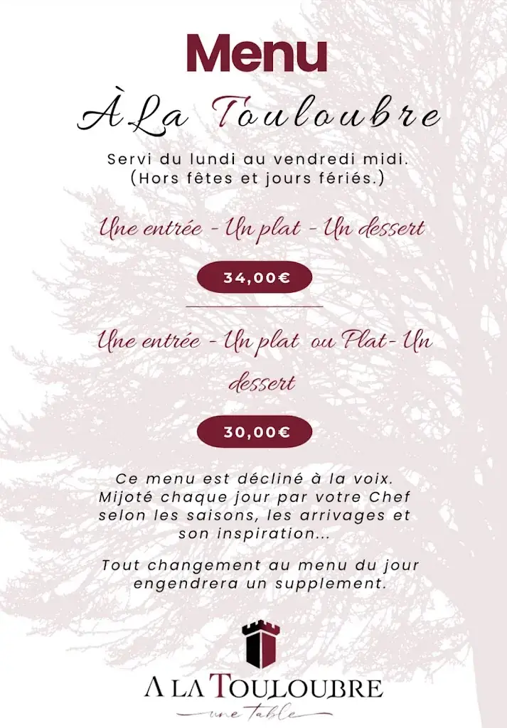 Menu_Restaurant A La Touloubre_Barben_immagine_3