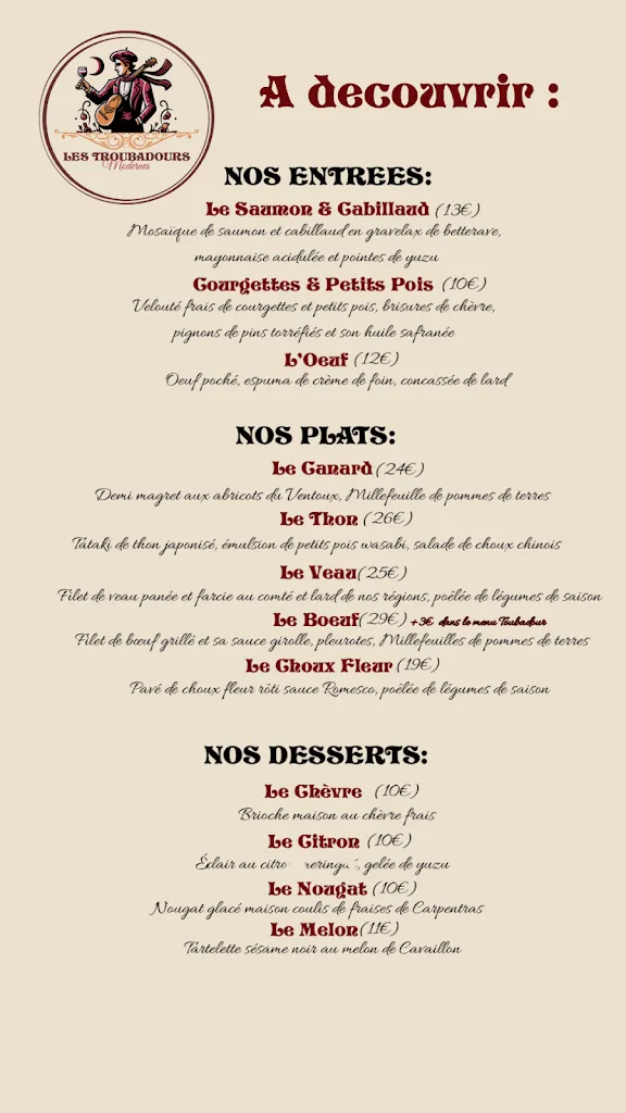 Menu_Les troubadours modernes_Pernes-les-Fontaines_immagine_1