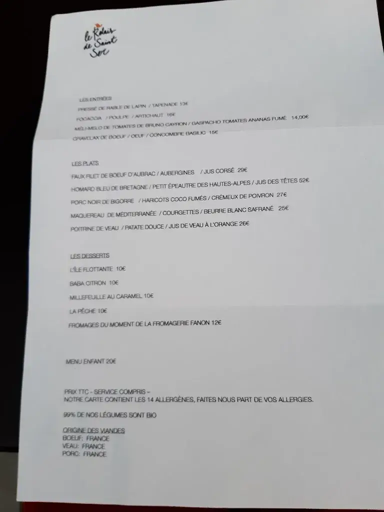 Menu_Le Relais de Saint Ser_Puyloubier_imagen_2
