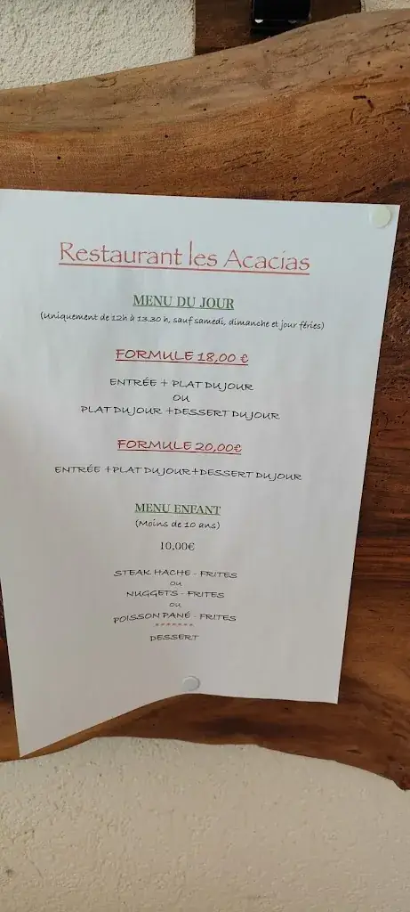 Menu_Restaurant Les Acacias - Ferrier Jean Jacques_Puget-Théniers_image_3