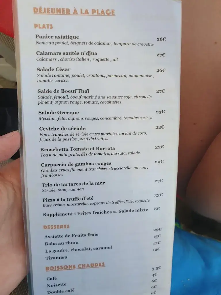 Menu_Plage L'orangerie Pampelonne_Ramatuelle_image_4