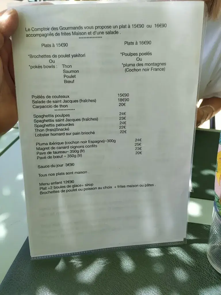 Menu_Le comptoir des gourmands_Port-Saint-Louis-du-Rhône_image_1