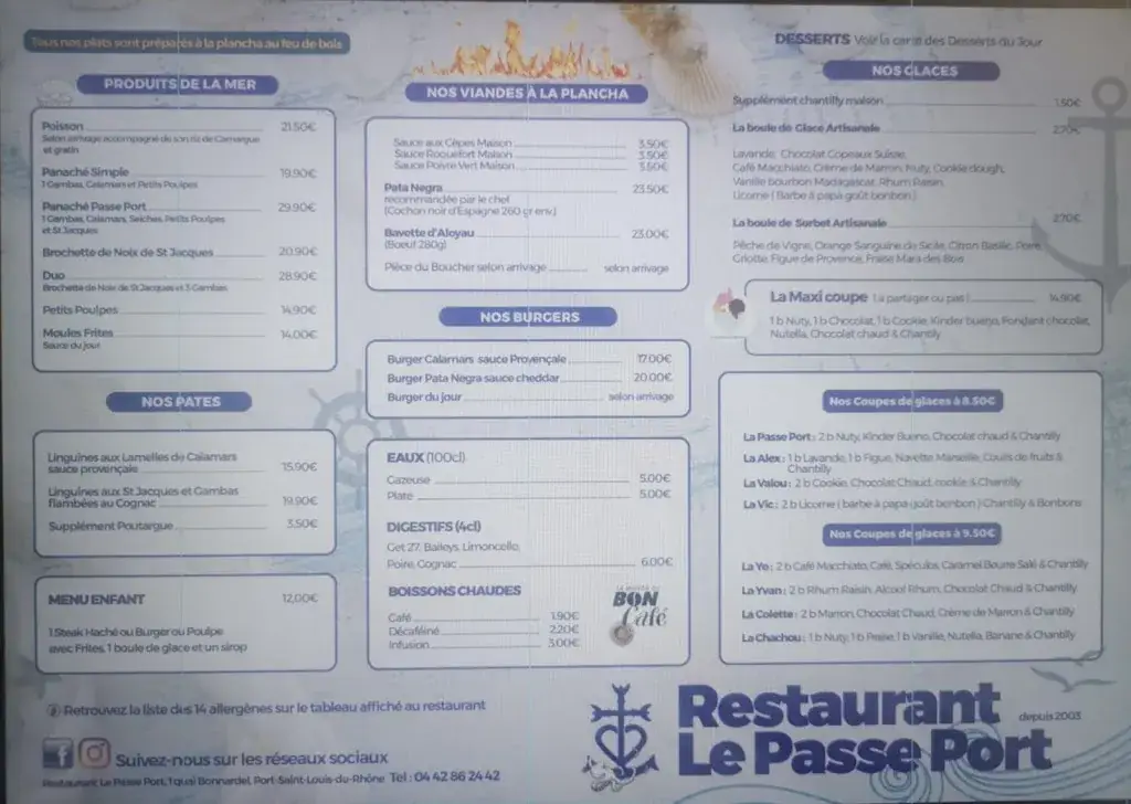 Menu_Restaurant Le Passe Port_Port-Saint-Louis-du-Rhône_image_1