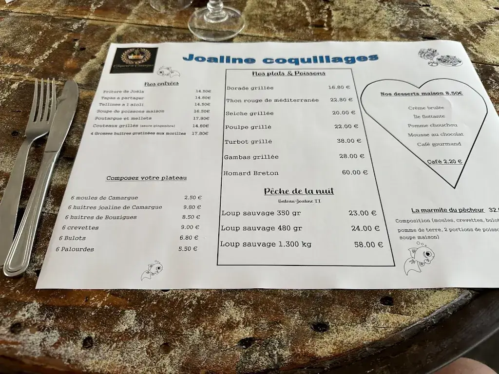 Menu_Joaline Coquillages_Port-Saint-Louis-du-Rhône_immagine_2