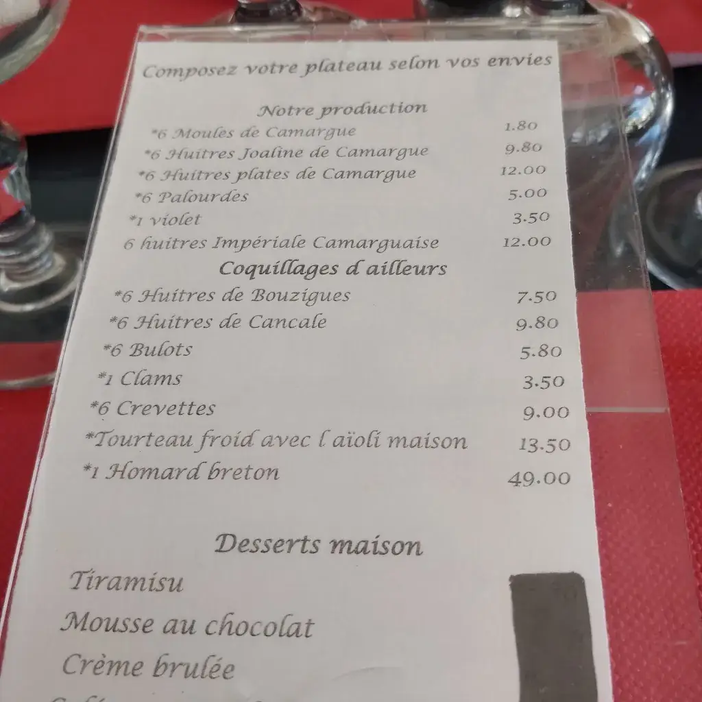 Menu_Joaline Coquillages_Port-Saint-Louis-du-Rhône_immagine_4