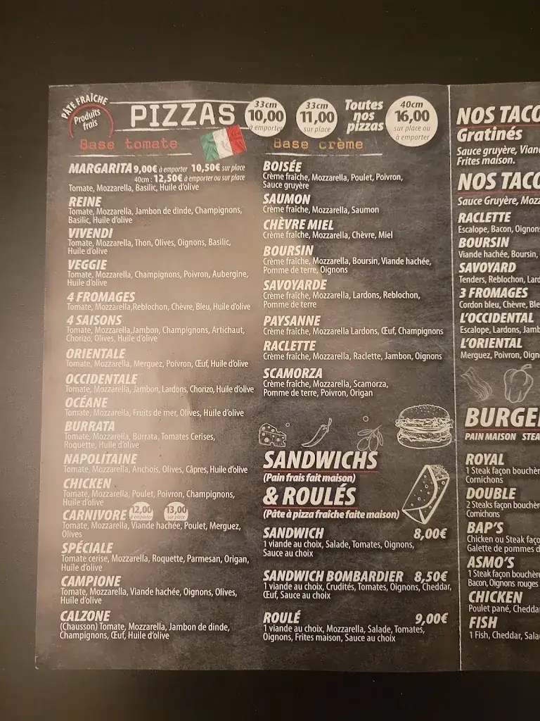 Menu_Asmos pizza au feux de bois/burgers gourmets/tacos_Oullins-Pierre-Bénite_image_2