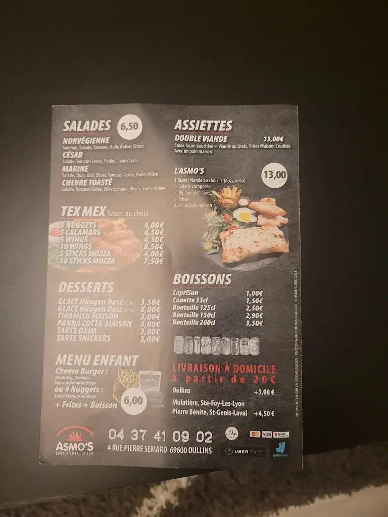 Menu_Asmos pizza au feux de bois/burgers gourmets/tacos_Oullins-Pierre-Bénite_image_3