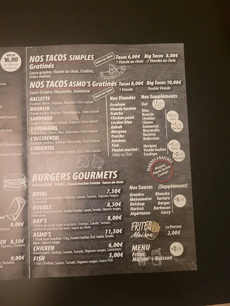 Menu_Asmos pizza au feux de bois/burgers gourmets/tacos_Oullins-Pierre-Bénite_image_4