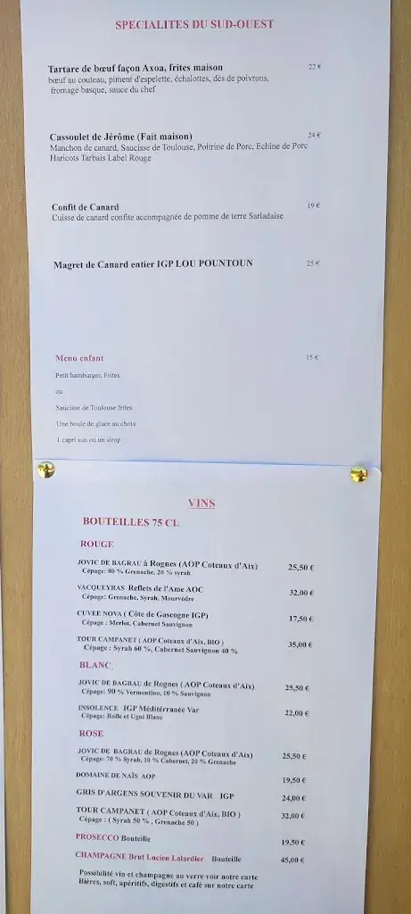 Menu_Le Sud-Ouest à Rognes_Rognes_image_2