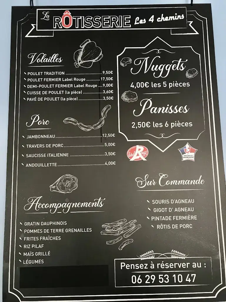 Menu_Rôtisserie Les 4 chemins_Roquefort-la-Bédoule_image_1