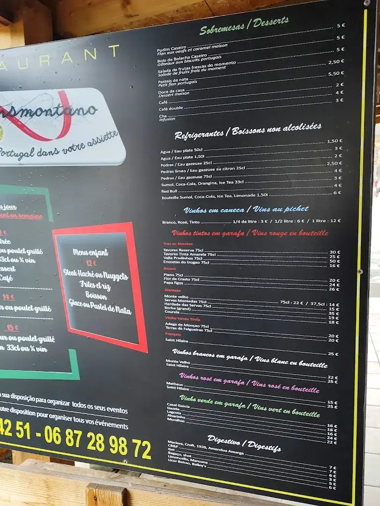 Menu_O Transmontano - Restaurant Portugais_Rognac_immagine_1