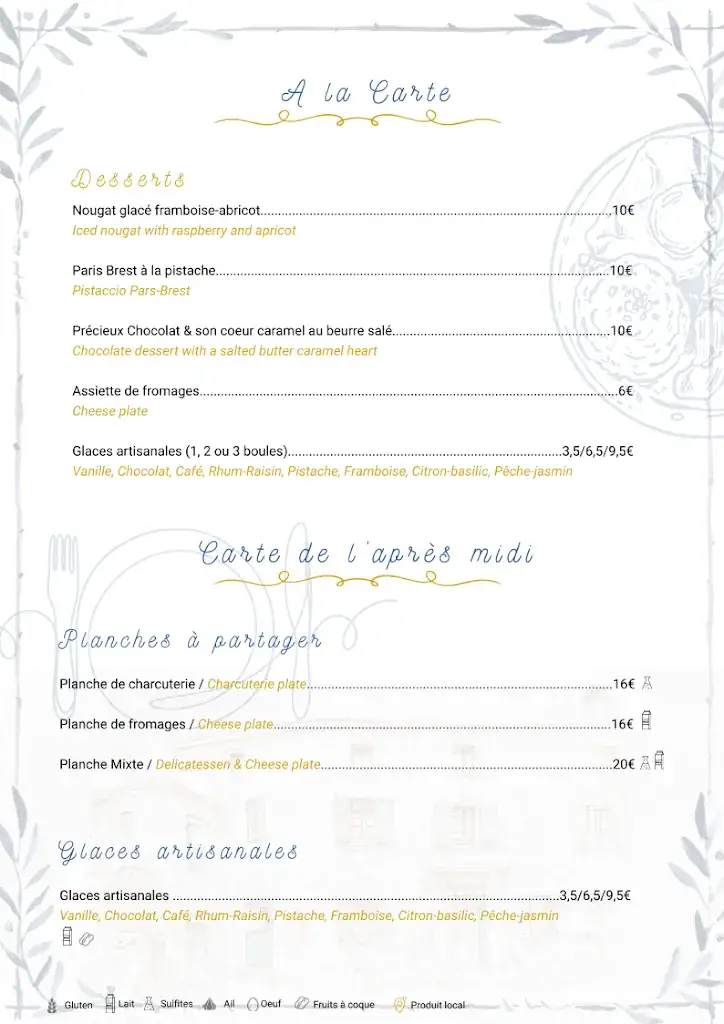 Menu_La Bastide Bleue - Restaurant_Séguret_image_1