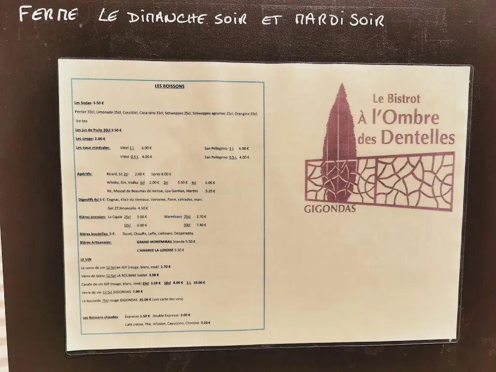 Menu_À l'Ombre des Dentelles_Gigondas_image_1