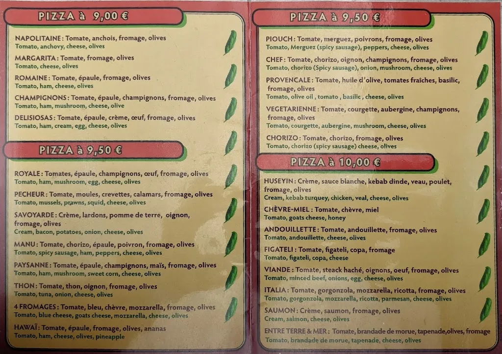 Menu_Pizzeria La Come di_Sablet_image_1