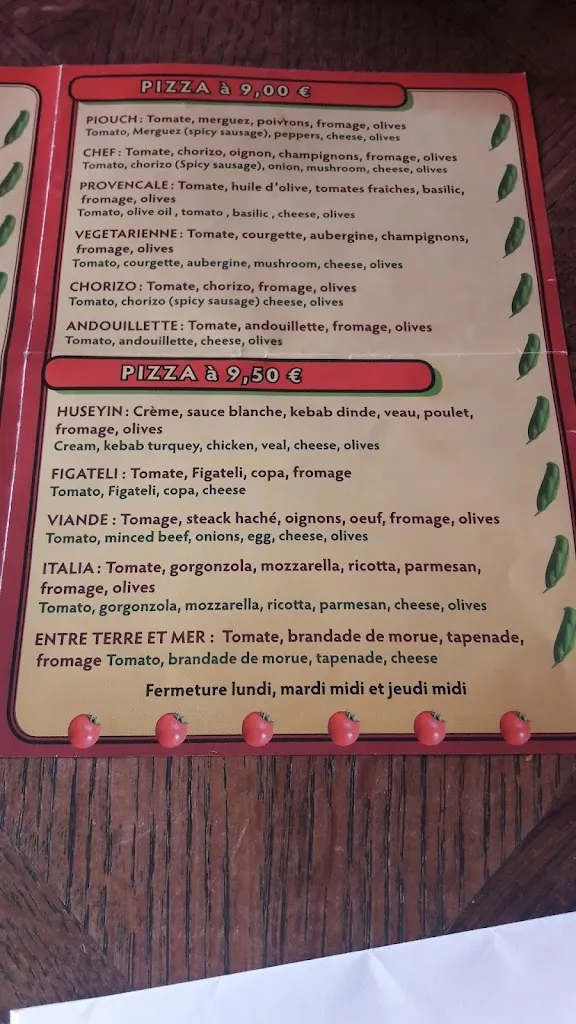 Menu_Pizzeria La Come di_Sablet_image_2