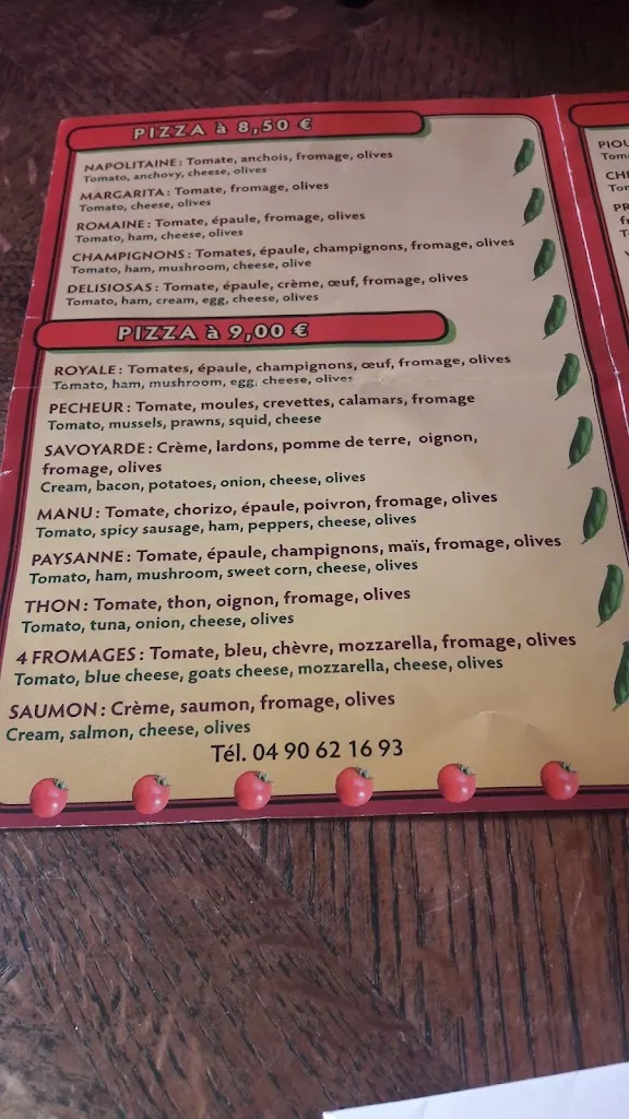 Menu_Pizzeria La Come di_Sablet_image_4