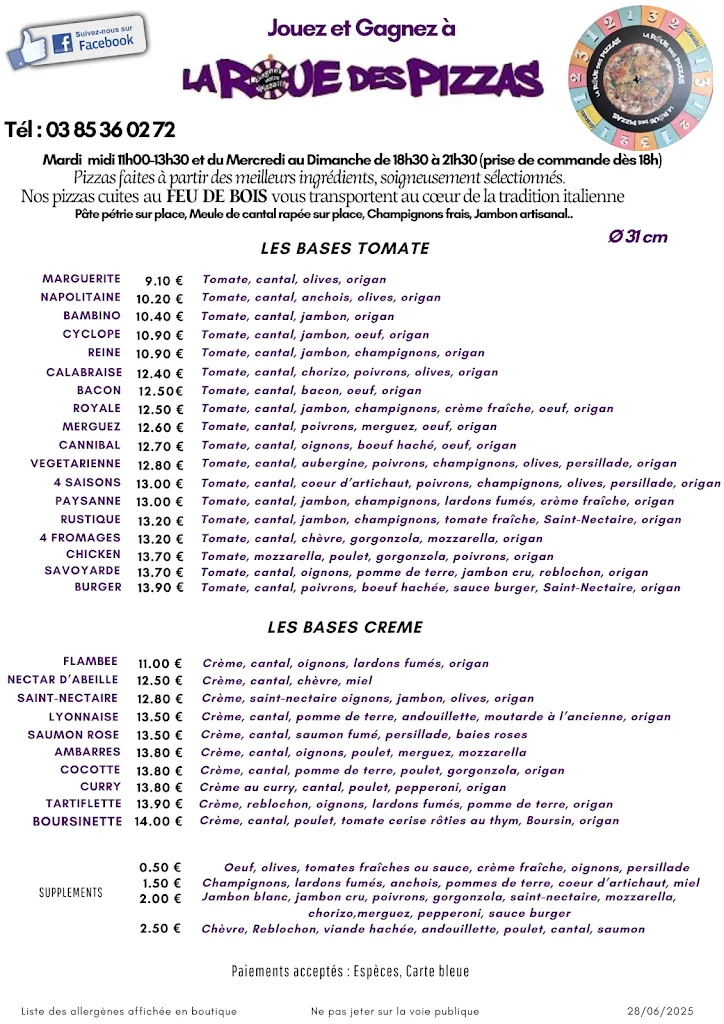 Menu_La Roue des Pizzas_Pont-de-Vaux_image_1