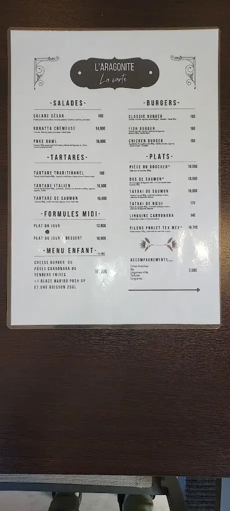 Menu_RESTAURANT L'ARAGONITE_Saint-Cézaire-sur-Siagne_image_1