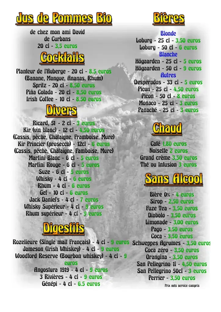 Menu_Auberge De Marie_Saint-Bonnet-en-Champsaur_image_2