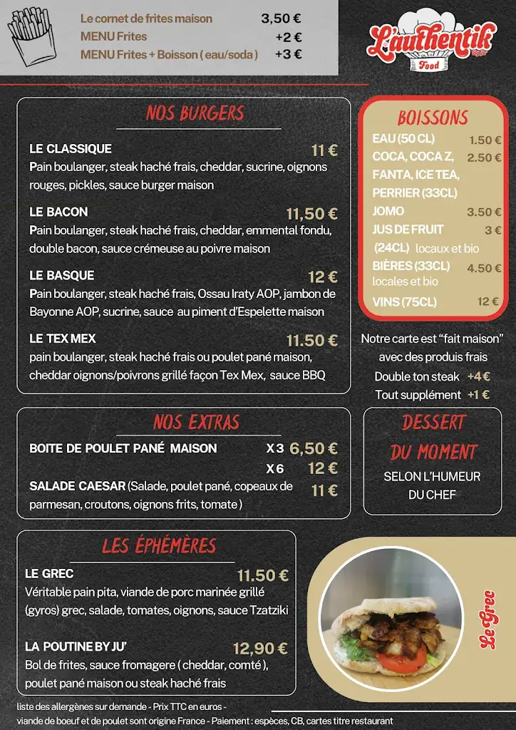 Menu_L'authentik By Ju' (Food truck)_Saint-Étienne-du-Grès_image_1