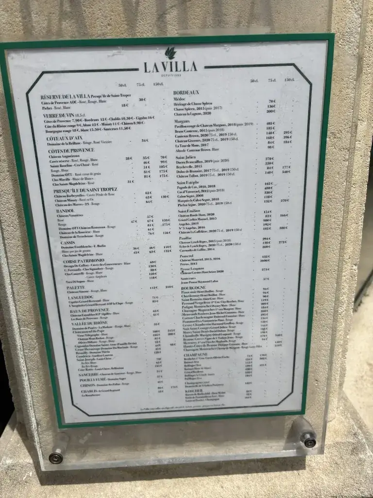 Menu_La Villa_Marseille_image_2