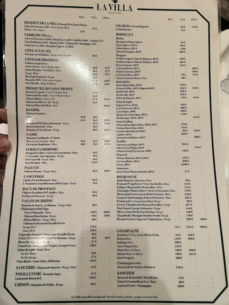 Menu_La Villa_Marseille_image_4