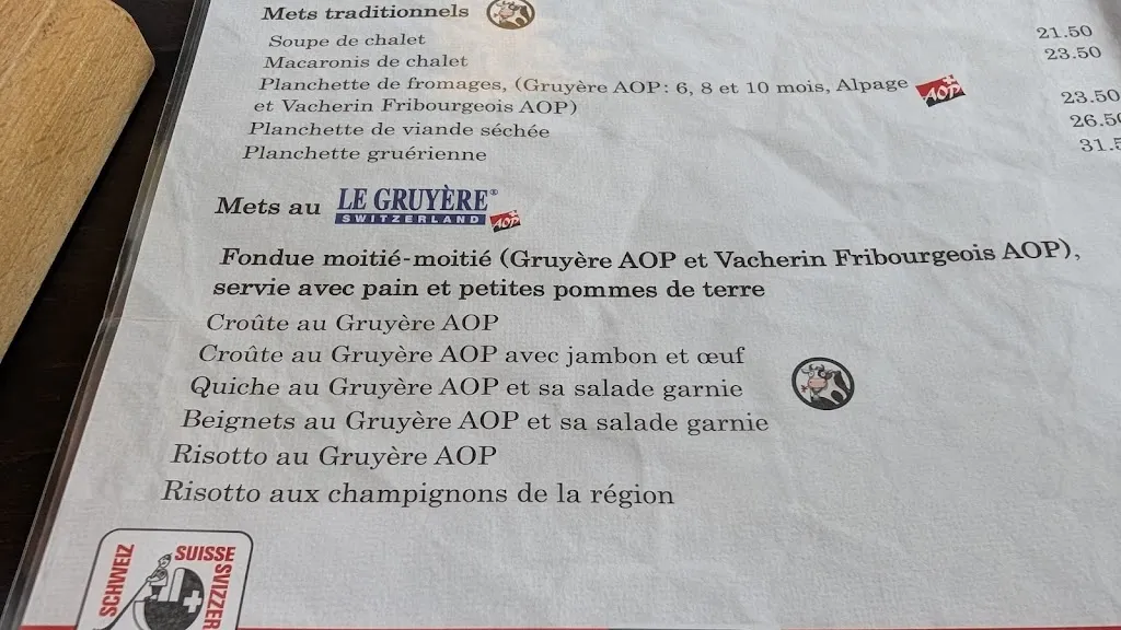 Menu_Restaurant de La Maison du Gruyère_Pringy_image_4