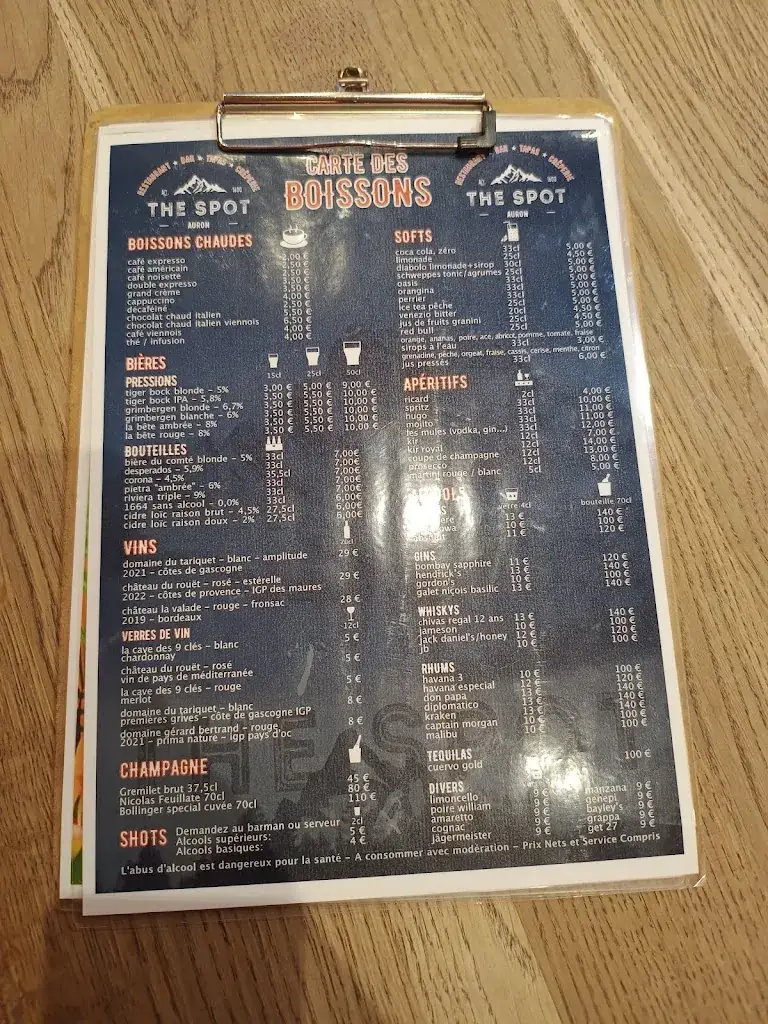 Menu_The Spot_Saint-Étienne-de-Tinée_image_1