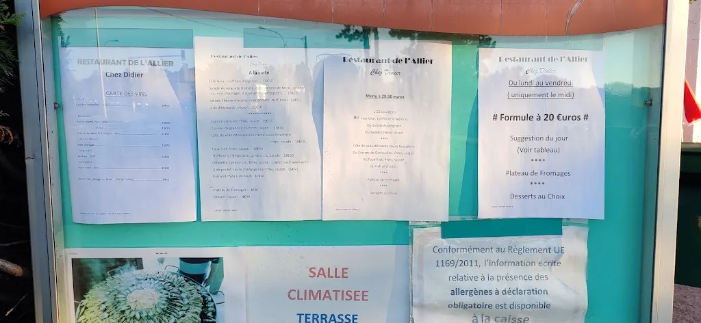 Menu_Restaurant de l'Allier Chez Didier_Pont-du-Château_image_1