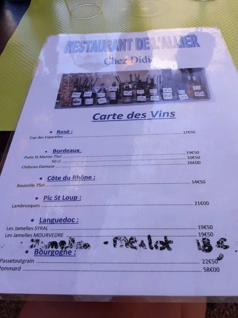 Menu_Restaurant de l'Allier Chez Didier_Pont-du-Château_image_3