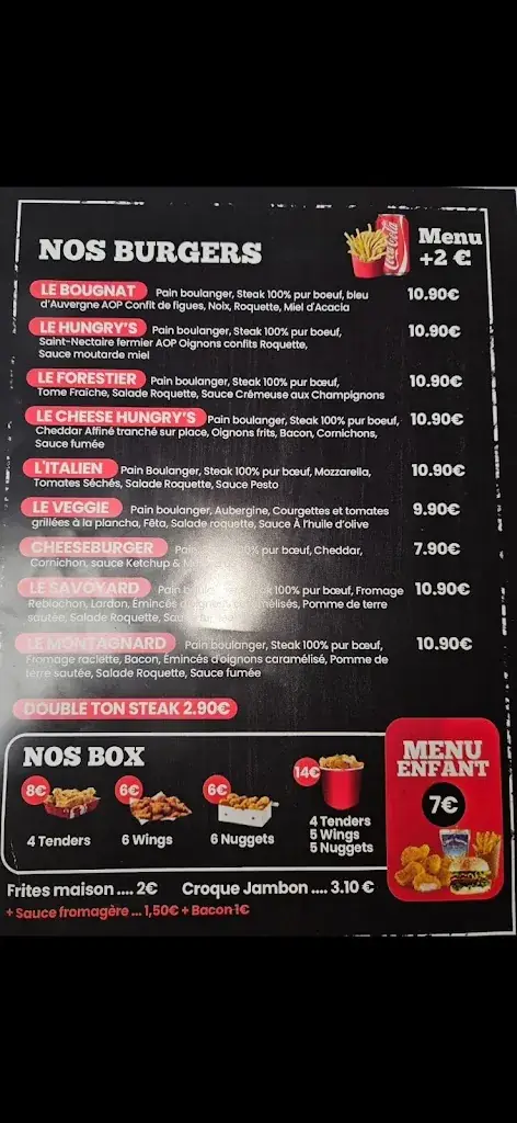 Menu_hungry's burger_Pont-du-Château_image_1