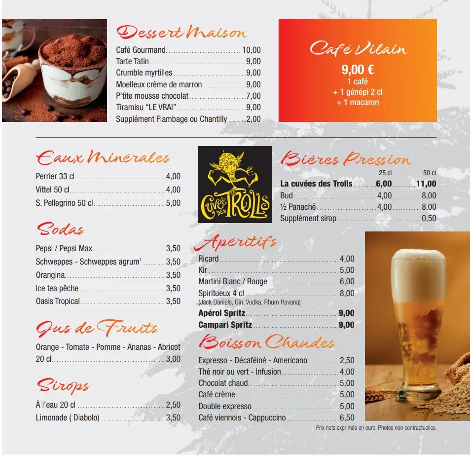 Menu_Le Bataclan AURON Hôtel Restaurant_06660_immagine_1