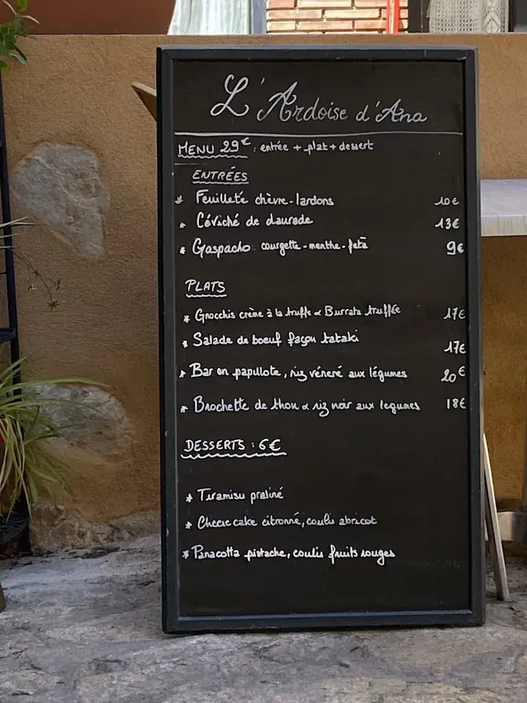 Menü_L'ardoise d'ana_Saint-Jeannet_Bild_1
