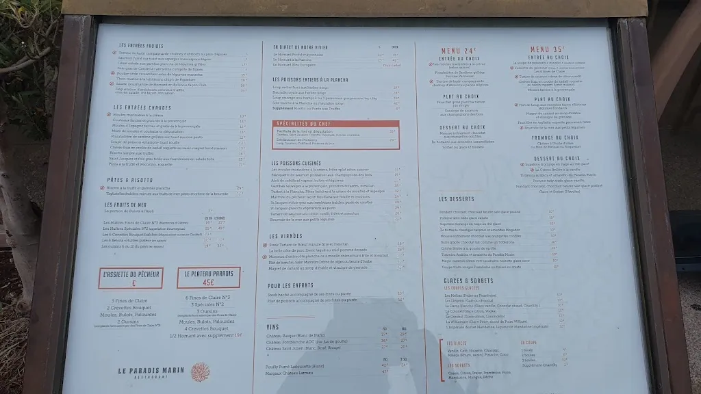 Menu_Le Paradis Marin_Saint-Laurent-du-Var_immagine_1
