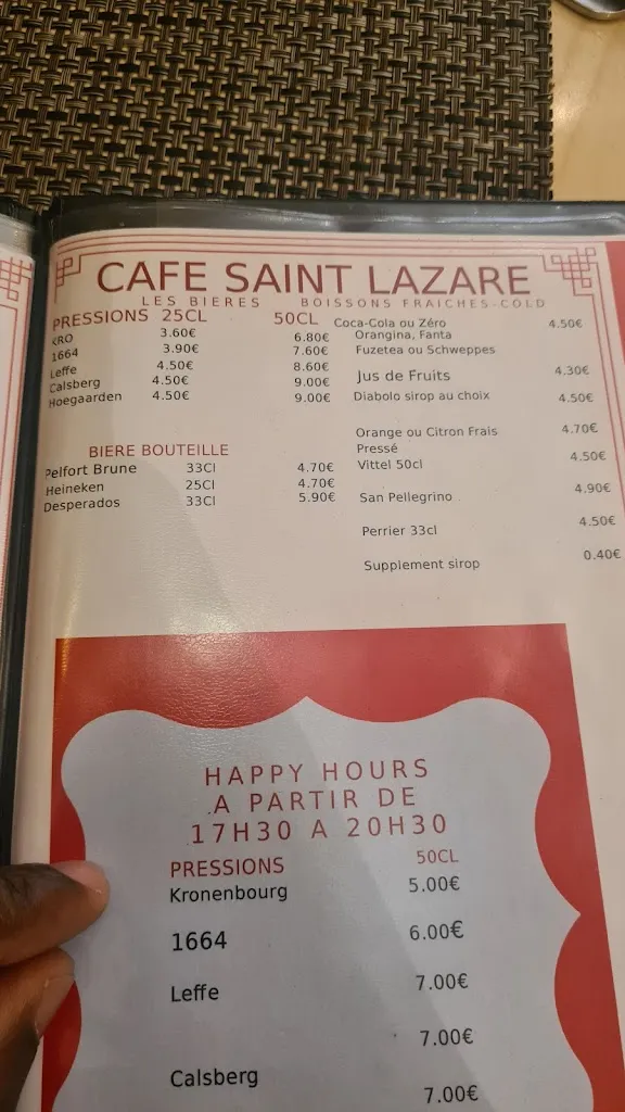Menu_Café Saint Lazare_Paris_image_1