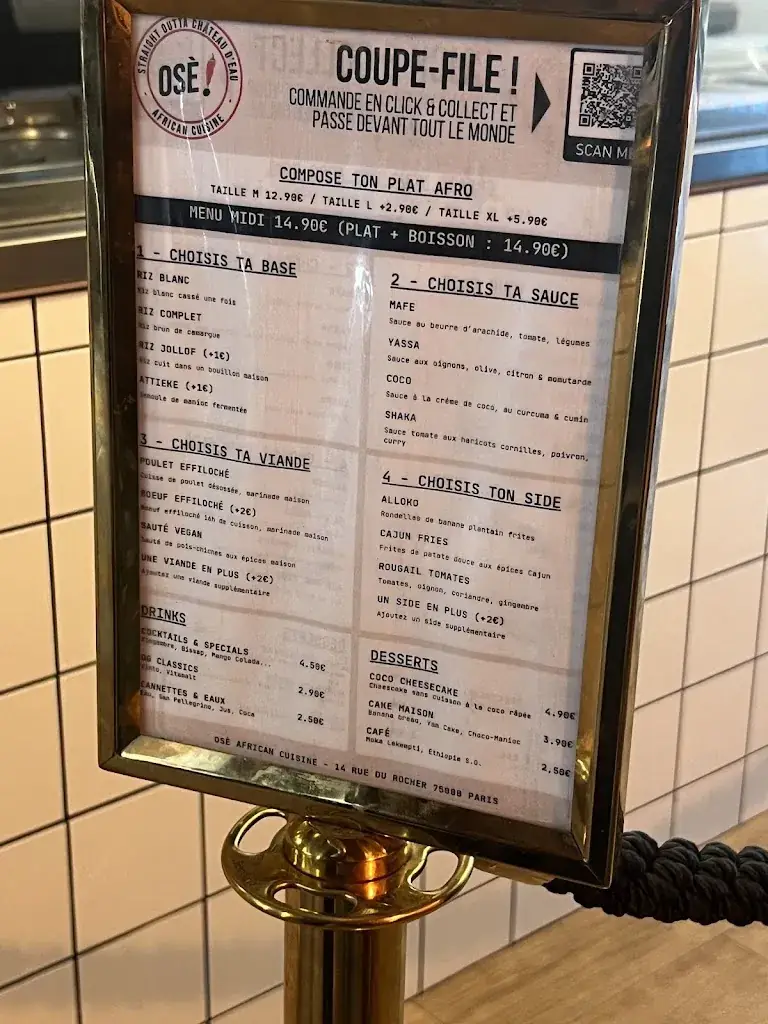Menu_Osè African Cuisine | Saint Lazare_Paris_image_2
