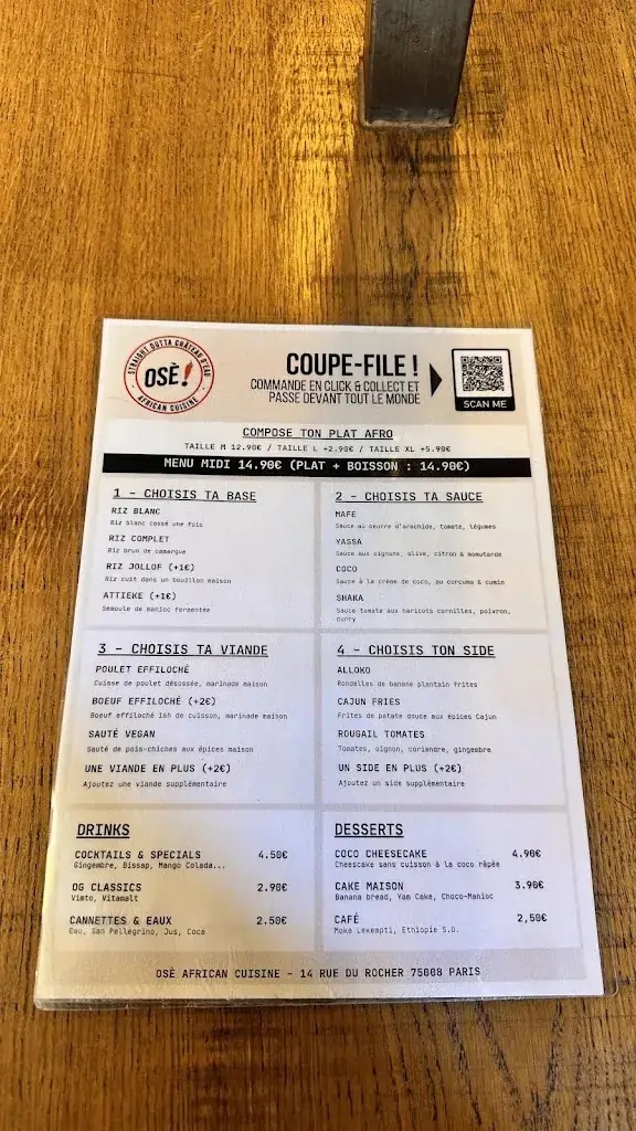 Menu_Osè African Cuisine | Saint Lazare_Paris_image_3