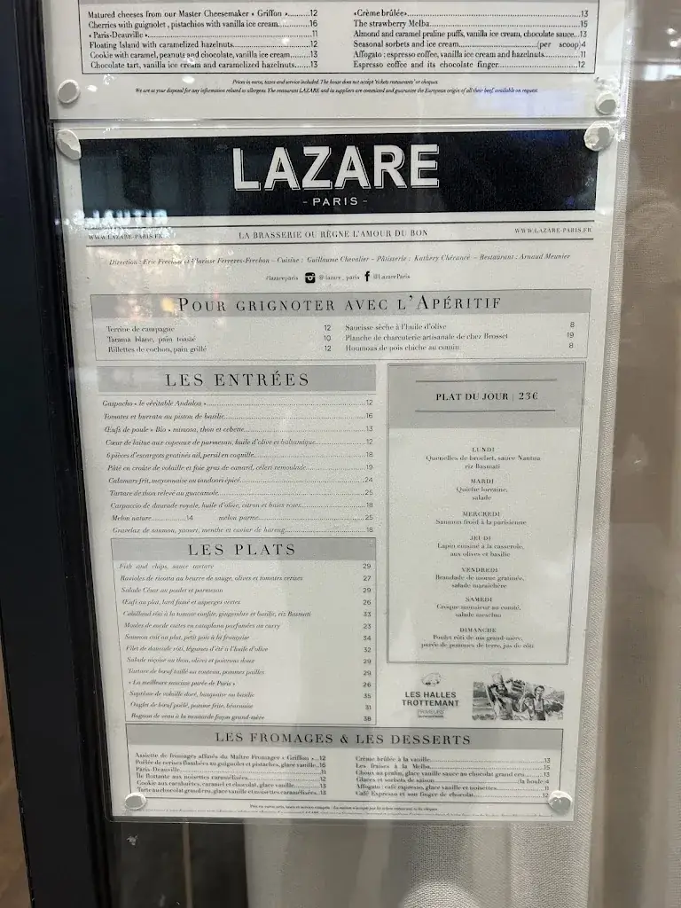 Menu_Brasserie Lazare Paris_Paris_image_4