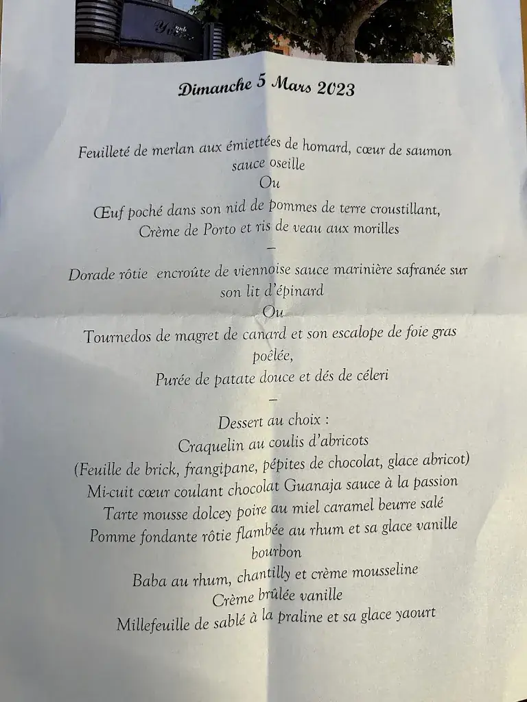 Menu_Logis Hôtel Tante Yvonne_Quincieux_image_2