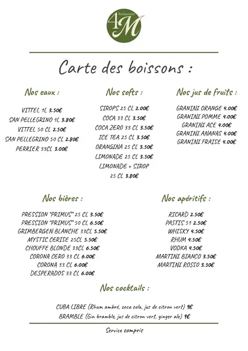 Menu_Restaurant 4M_Saint-Martin-de-Crau_image_2