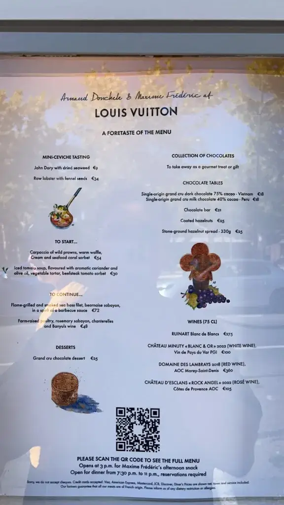 Menu_Restaurant Arnaud Donckele & Maxime Frédéric at Louis Vuitton_Saint-Tropez_immagine_2
