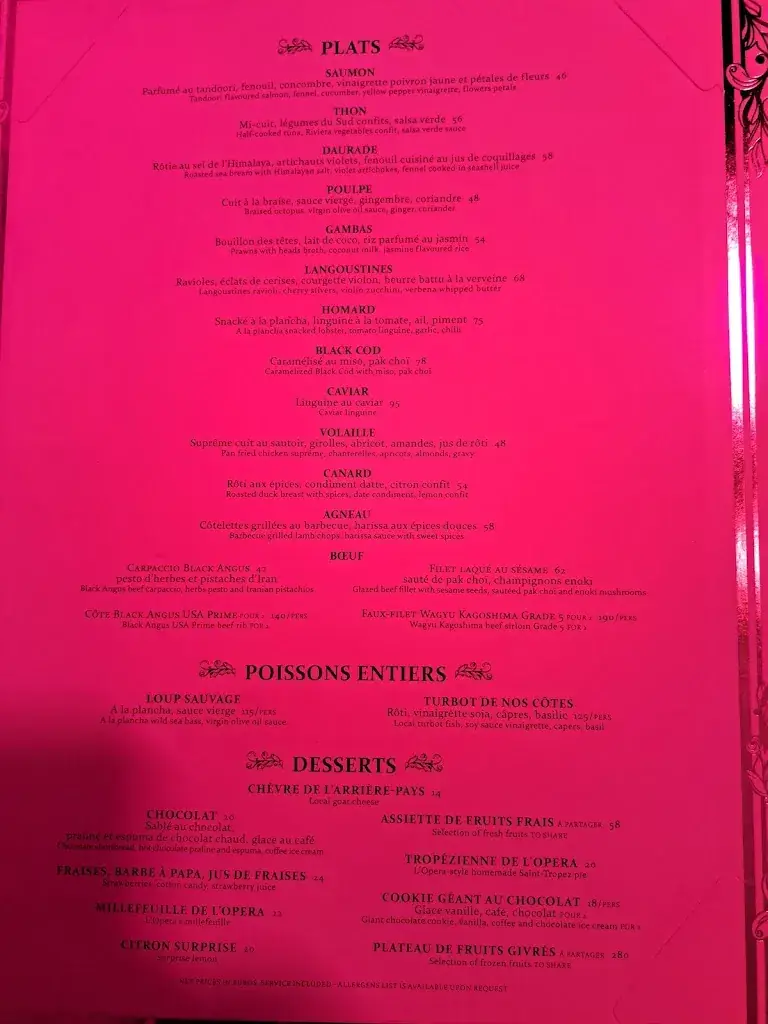 Menu_L'Opéra - Saint-Tropez_Saint-Tropez_immagine_1
