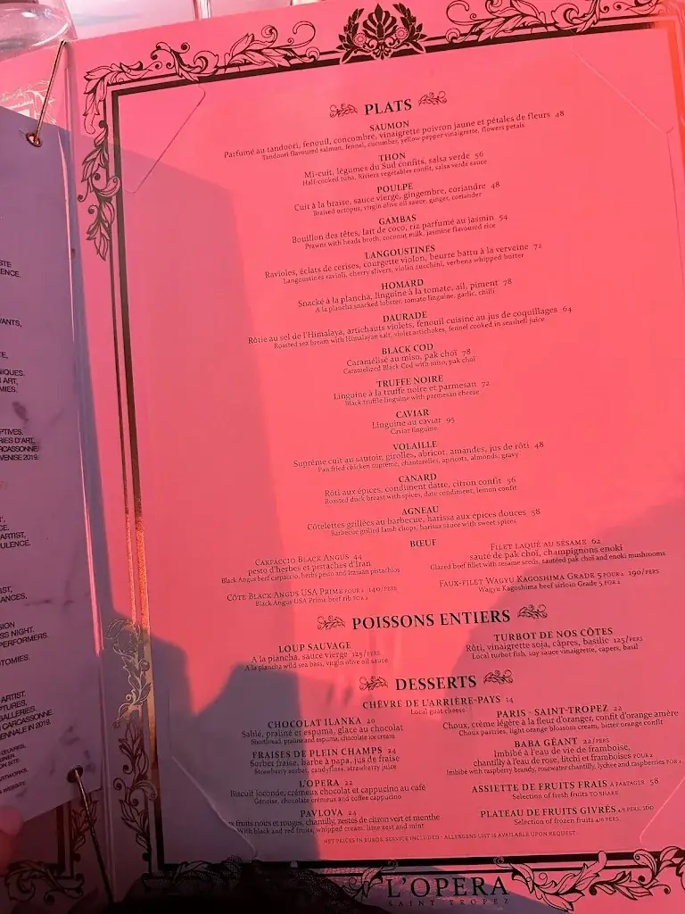 Menu_L'Opéra - Saint-Tropez_Saint-Tropez_immagine_3