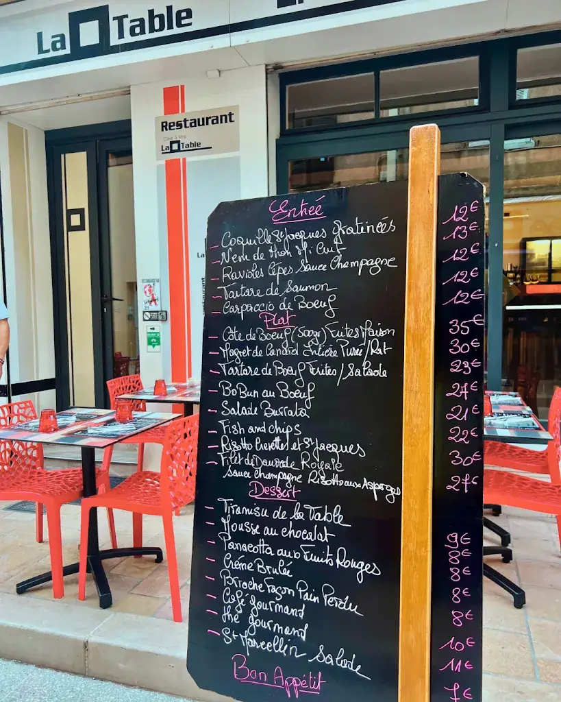 Menu_La Table Restaurant_Saint-Raphaël_image_1