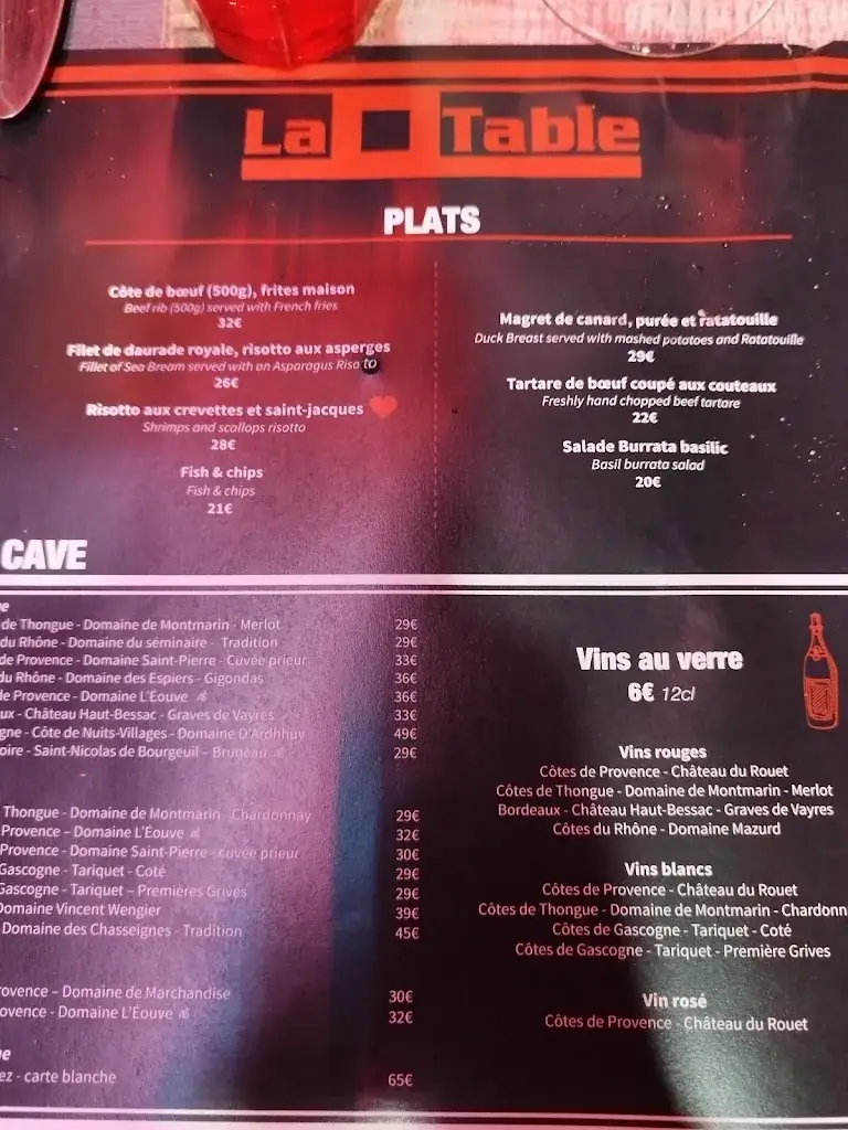 Menu_La Table Restaurant_Saint-Raphaël_image_4