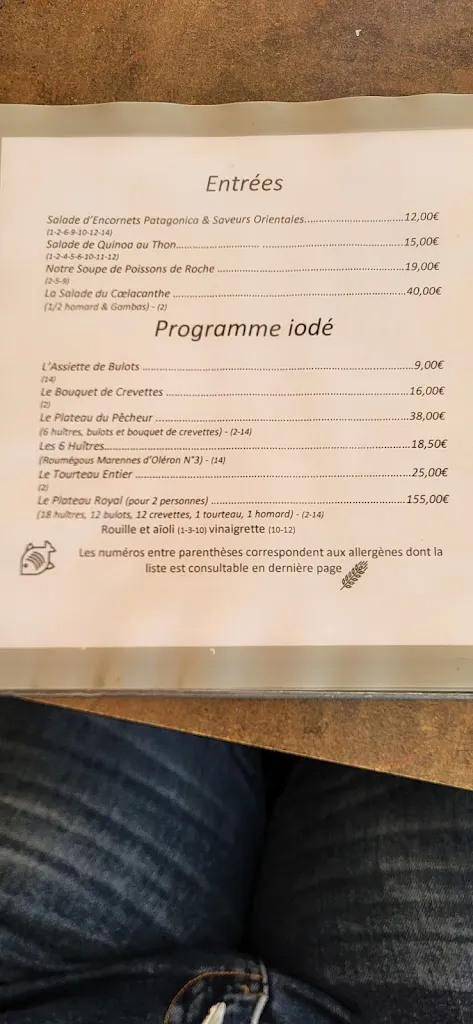 Menu_Le Coelacanthe_Saint-Raphaël_image_2