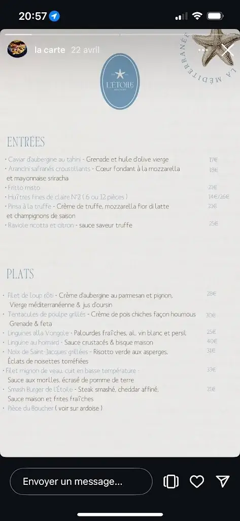 Menu_L'Etoile restaurant_Saint-Raphaël_image_3