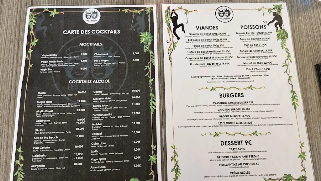 Menu_LES 2 SINGES_Saint-Raphaël_immagine_3