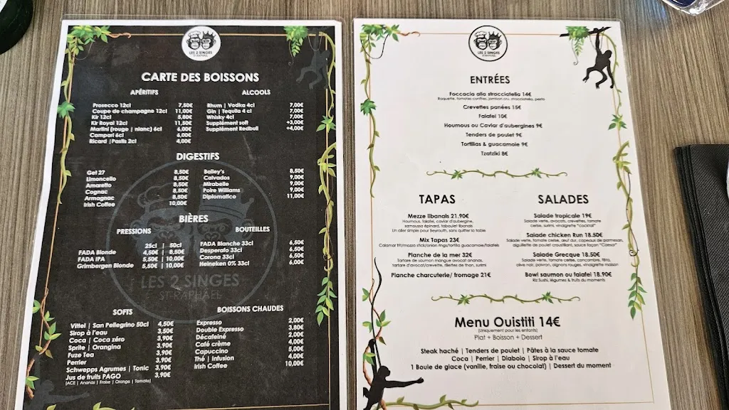 Menu_LES 2 SINGES_Saint-Raphaël_immagine_4