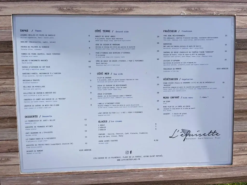 Menu_L’épuisette Plage_Saint-Raphaël_image_1